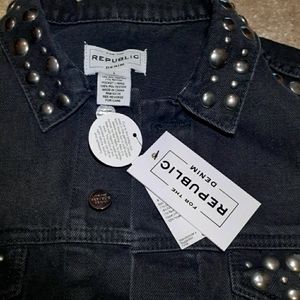 NEW Black Wash FOR THE REPUBLIC DENIM Jacket